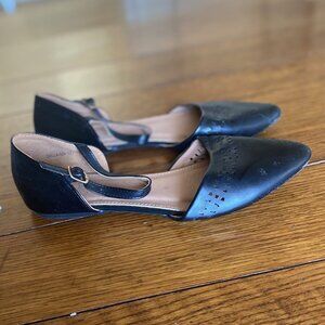 Refresh Shilla Ballet Flats Black Ankle Strap Size 7